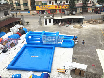 0.55 मिमी पीवीसी Tarpaulin सिंगल लेन Inflatable पर्ची और स्विमिंग पूल के साथ स्लाइड
