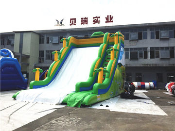 बच्चों के लिए व्यावसायिक वाणिज्यिक Inflatable स्लाइड ग्रीन जंगल एकल लेन