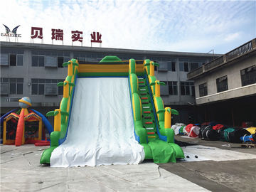 बच्चों के लिए व्यावसायिक वाणिज्यिक Inflatable स्लाइड ग्रीन जंगल एकल लेन