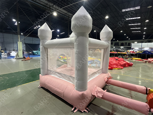 3.3x3m सफेद और गुलाबी सुंदर inflatable शादी बंपर स्लाइड कॉम्बो जंपिंग कैसल स्लाइड
