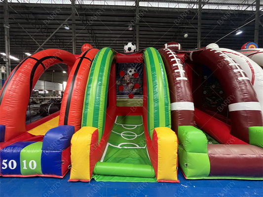 बड़े नए डिजाइन कस्टम बनाया रोमांचक inflatable बच्चों के लिए 7 में 1 कार्निवल खेल किराए के व्यवसाय के लिए