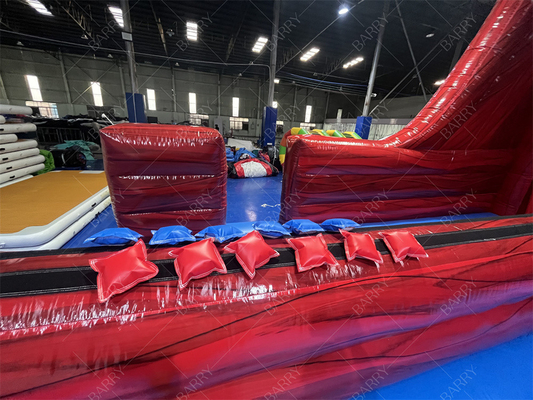 इनडोर और आउटडोर पार्टी inflatables उछाल खेल लाल बंजी रन इस 2-लेन के साथ मज़ा