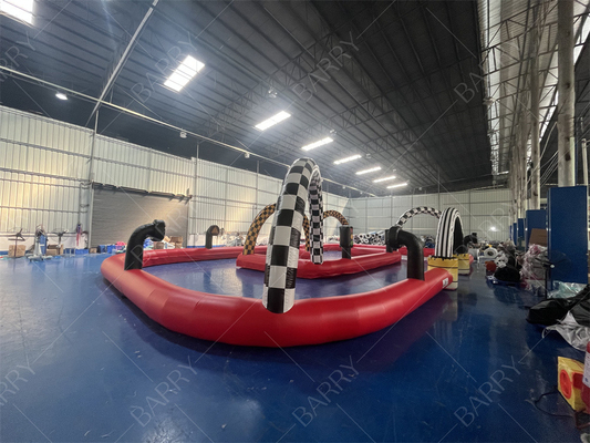 कस्टम वाणिज्यिक inflatable गो कार्ट रेस ट्रैक inflatable बम्पर कार अखाड़ा