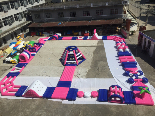 हमारे अनुकूलित inflatable फ्लोटिंग वाटर पार्क और एयर ब्लोअर के साथ पानी मज़ा
