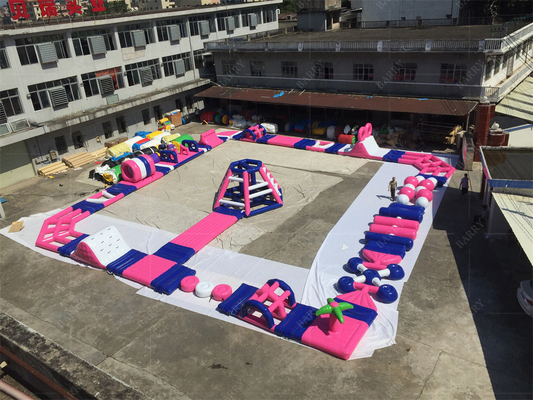 हमारे अनुकूलित inflatable फ्लोटिंग वाटर पार्क और एयर ब्लोअर के साथ पानी मज़ा