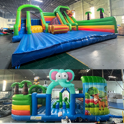 मजेदार पागल सवारी मनोरंजन पार्क खेल पशु बीजी बंपर बाधा पाठ्यक्रम स्लाइड inflatable थीम पार्क
