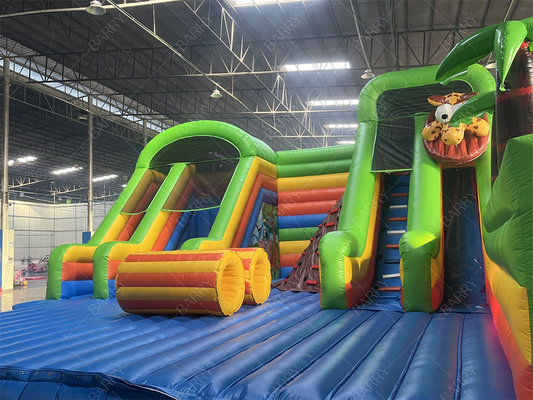 मजेदार पागल सवारी मनोरंजन पार्क खेल पशु बीजी बंपर बाधा पाठ्यक्रम स्लाइड inflatable थीम पार्क