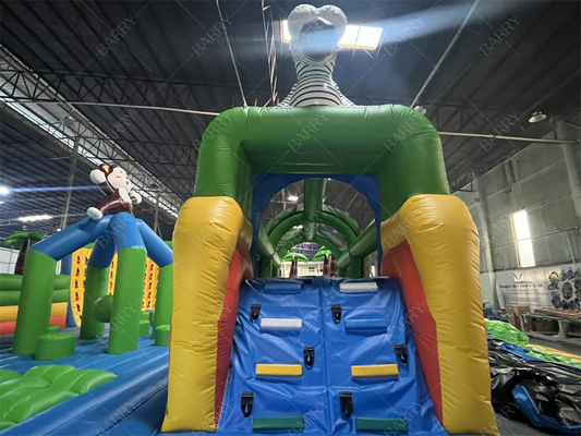 मजेदार पागल सवारी मनोरंजन पार्क खेल पशु बीजी बंपर बाधा पाठ्यक्रम स्लाइड inflatable थीम पार्क