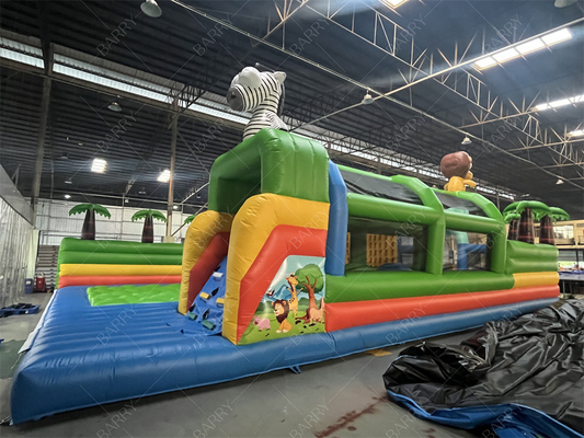 मजेदार पागल सवारी मनोरंजन पार्क खेल पशु बीजी बंपर बाधा पाठ्यक्रम स्लाइड inflatable थीम पार्क