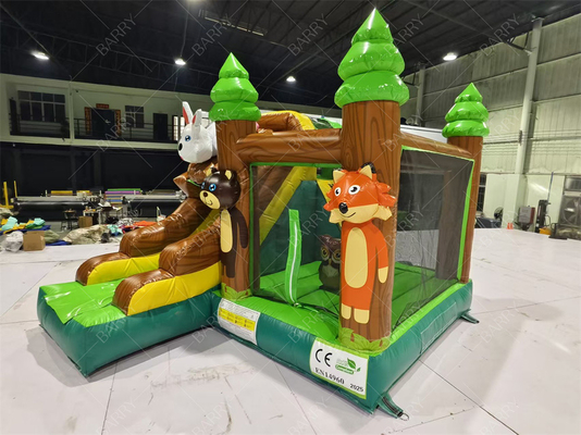 3.6x3x2.4m पशु थीम वर्षावन जंपिंग बाउंसी कैसल वाणिज्यिक inflatable बाउंस हाउस
