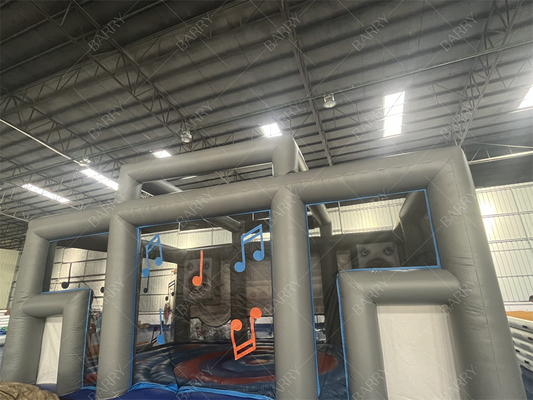 इंटरएक्टिव Inflatable डिस्को डांस हाउस वयस्क बूम बॉक्स जंपिंग बाउंसी कैसल पार्टी के लिए रेट्रो बूमबॉक्स बाउंसर
