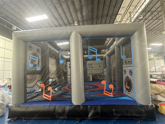 इंटरएक्टिव Inflatable डिस्को डांस हाउस वयस्क बूम बॉक्स जंपिंग बाउंसी कैसल पार्टी के लिए रेट्रो बूमबॉक्स बाउंसर
