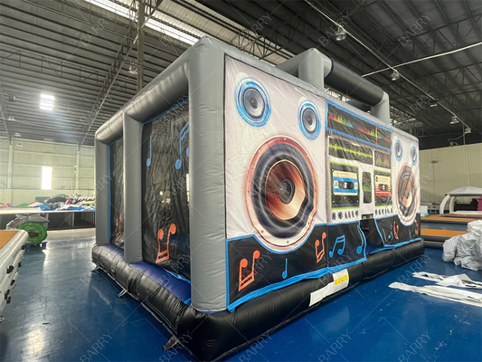 इंटरएक्टिव Inflatable डिस्को डांस हाउस वयस्क बूम बॉक्स जंपिंग बाउंसी कैसल पार्टी के लिए रेट्रो बूमबॉक्स बाउंसर