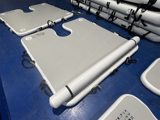 लक्जरी वाटर स्पोर्ट गेम 2x2x0.1m ग्रे inflatable डॉक प्लेटफॉर्म लैंडिंग मैट बोट स्टॉप के लिए