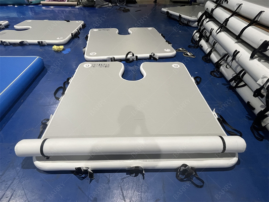 लक्जरी वाटर स्पोर्ट गेम 2x2x0.1m ग्रे inflatable डॉक प्लेटफॉर्म लैंडिंग मैट बोट स्टॉप के लिए