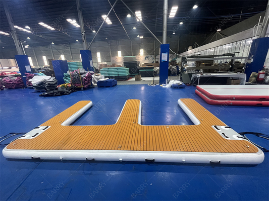 उच्च गुणवत्ता अनुकूलन inflatable डक डेक ई आकार फ्लोटिंग प्लेटफार्म एयर पोंटून inflatable डक