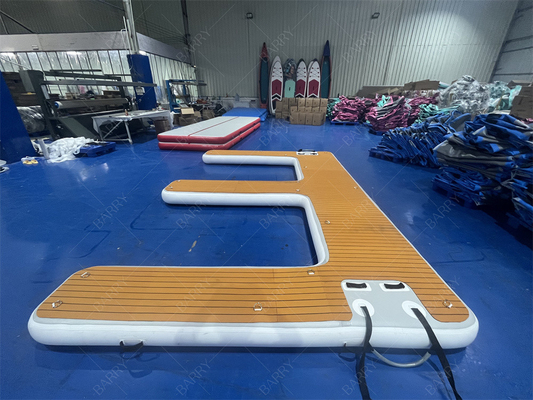 उच्च गुणवत्ता अनुकूलन inflatable डक डेक ई आकार फ्लोटिंग प्लेटफार्म एयर पोंटून inflatable डक