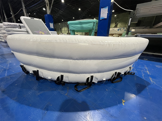 वाणिज्यिक ग्रेड पीवीसी वाटर स्पोर्ट्स inflatable Swim Floating Island White Inflatable Swim Floating Raft सोफा नौका के लिए