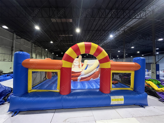 स्लाइड बाधा पाठ्यक्रम के साथ आउटडोर बच्चों के खेल का मैदान inflatable थीम पार्क