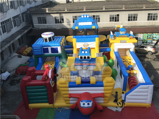 सुपर विंग्स बाउंस खेल का मैदान थीम पार्क कार्टून इनडोर inflatable खेल का क्षेत्र