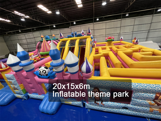इनडोर inflatable खेल का मैदान ब्लास्ट अप वाटर खेल का मैदान झील पूल पर तैर रहा है