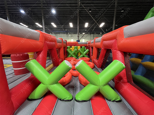 लाल ट्रैंपोलिन पार्क मज़ा शहर inflatable थीम पार्क मनोरंजन पार्क बड़े वयस्क inflatable उछाल घर बिक्री के लिए बच्चों के लिए