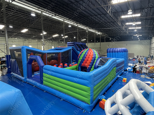बड़े बॉल बाधा पाठ्यक्रम के साथ वाणिज्यिक inflatable थीम पार्क इनडोर उछाल खेल का मैदान डिस्को उछाल बास्केटबॉल हुप