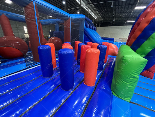 बड़े बॉल बाधा पाठ्यक्रम के साथ वाणिज्यिक inflatable थीम पार्क इनडोर उछाल खेल का मैदान डिस्को उछाल बास्केटबॉल हुप
