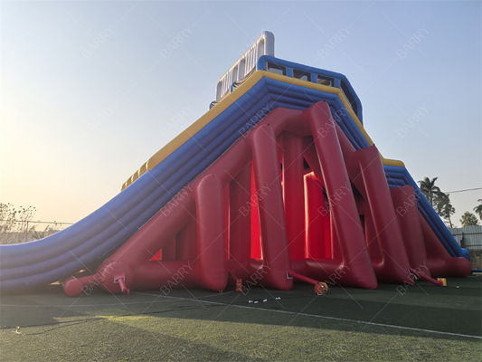 वाणिज्यिक ग्रेड 65x18x15 मीटर लाल कस्टम साहसिक विशाल inflatable वयस्क के लिए पानी स्लाइड