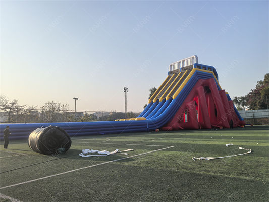 वाणिज्यिक ग्रेड 65x18x15 मीटर लाल कस्टम साहसिक विशाल inflatable वयस्क के लिए पानी स्लाइड