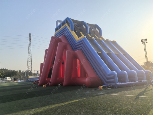 वाणिज्यिक ग्रेड 65x18x15 मीटर लाल कस्टम साहसिक विशाल inflatable वयस्क के लिए पानी स्लाइड
