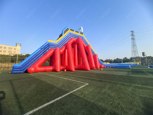 वाणिज्यिक ग्रेड 65x18x15 मीटर लाल कस्टम साहसिक विशाल inflatable वयस्क के लिए पानी स्लाइड