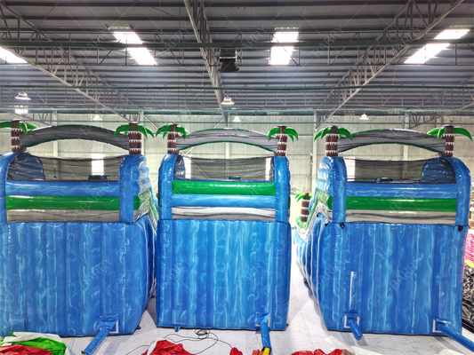 वाणिज्यिक बड़े या छोटे पाम ट्री inflatable पूल स्लाइड, पिछवाड़े जंगल थीम विशाल inflatable पूल स्लाइड