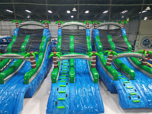 वाणिज्यिक बड़े या छोटे पाम ट्री inflatable पूल स्लाइड, पिछवाड़े जंगल थीम विशाल inflatable पूल स्लाइड