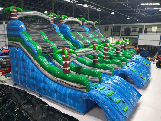 वाणिज्यिक बड़े या छोटे पाम ट्री inflatable पूल स्लाइड, पिछवाड़े जंगल थीम विशाल inflatable पूल स्लाइड