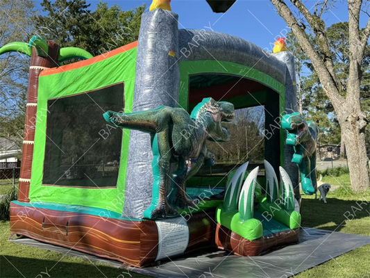 टी-रेक्स डायनासोर Inflatable Water Slide Bounce House Combo Inflatable Bouncer जंपिंग कैसल