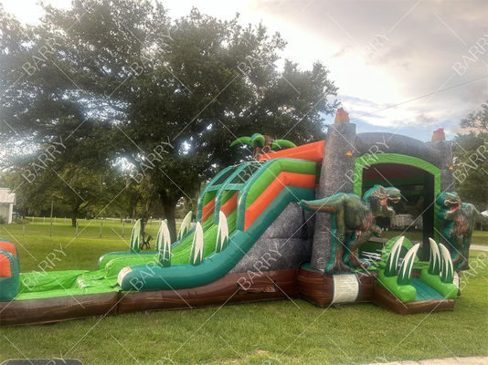 टी-रेक्स डायनासोर Inflatable Water Slide Bounce House Combo Inflatable Bouncer जंपिंग कैसल