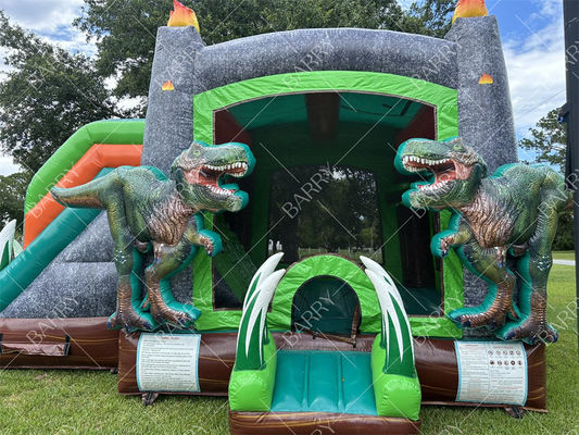 टी-रेक्स डायनासोर Inflatable Water Slide Bounce House Combo Inflatable Bouncer जंपिंग कैसल
