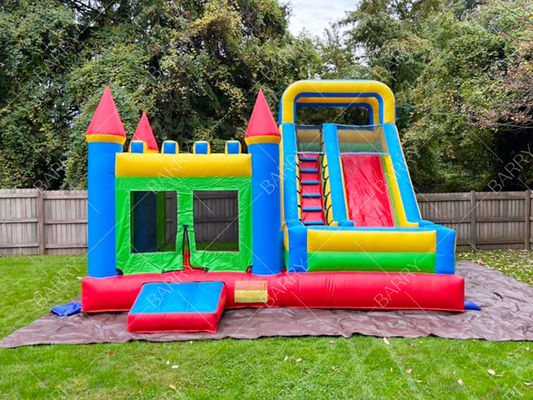 कस्टम थीम inflatable पीवीसी Tarpaulin Combo Castle स्लाइड बच्चों के लिए उछल महल