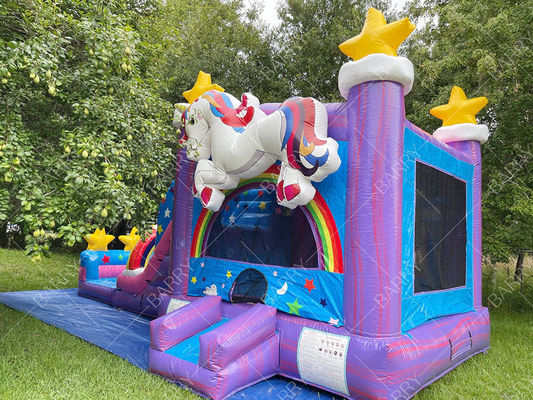 वाणिज्यिक Inflatable Water Slide Combo Bouncer Unicorn Jumper Jumping Moon Bouncy Castles Bounce House वाणिज्यिक inflatable पानी स्लाइड कॉम्बो बाउंसर यूनिकॉर्न जंपर जंपिंग मून बाउंसी कैसल बाउंस हाउस