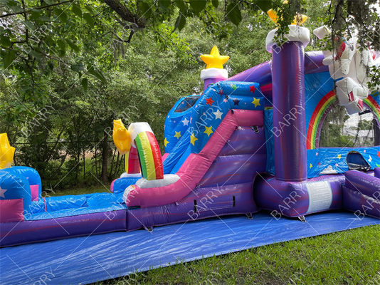 वाणिज्यिक Inflatable Water Slide Combo Bouncer Unicorn Jumper Jumping Moon Bouncy Castles Bounce House वाणिज्यिक inflatable पानी स्लाइड कॉम्बो बाउंसर यूनिकॉर्न जंपर जंपिंग मून बाउंसी कैसल बाउंस हाउस