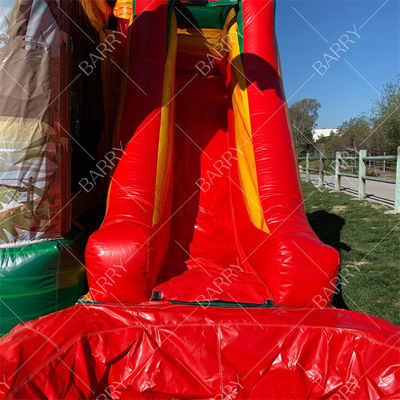 बच्चों के डायनासोर बाउंस हाउस स्लाइड के साथ, कास्टिलोस इन्फ्लेबल्स डिनो बाउंसिंग कैसल स्लाइड ब्लोअर के साथ