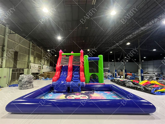 Commercial Melody Kuromi Cartoon Inflatable Water Slide With Pool For Party