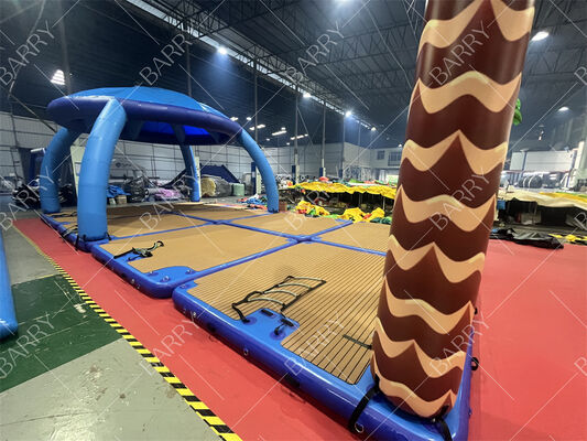 समुद्री जल और पानी में तैरने वाले बनस के लिए कस्टम डिज़ाइन किए गए इन्फ्लेटेबल फ्लोटिंग प्लेटफॉर्म टेंट के साथ