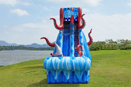 वयस्क बड़े वाणिज्यिक वाटरस्लाइड inflatable 25ft महासागर लड़ाई स्लाइड पूल