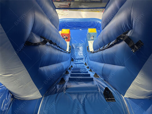 वाणिज्यिक ब्लू वेव किड्स बैकयार्ड पीवीसी घर के उपयोग के लिए पूल के साथ inflatable स्लाइड