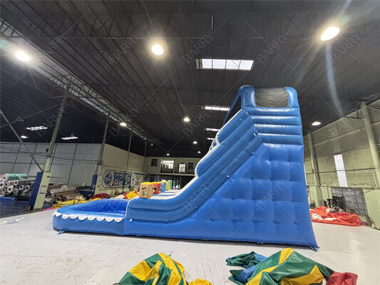 वाणिज्यिक ब्लू वेव किड्स बैकयार्ड पीवीसी घर के उपयोग के लिए पूल के साथ inflatable स्लाइड