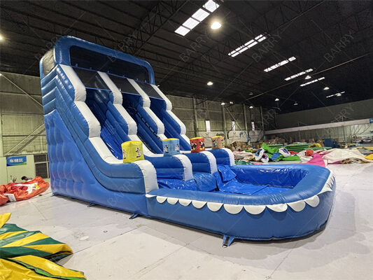 वाणिज्यिक ब्लू वेव किड्स बैकयार्ड पीवीसी घर के उपयोग के लिए पूल के साथ inflatable स्लाइड