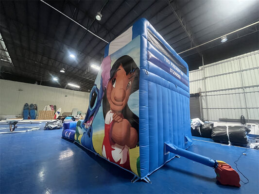 लिलो और स्टिच थीम वाली ट्रिपल लेन इन्फ्लेटेबल स्लाइड | कमर्शियल ग्रेड किड्स वॉटर स्लाइड