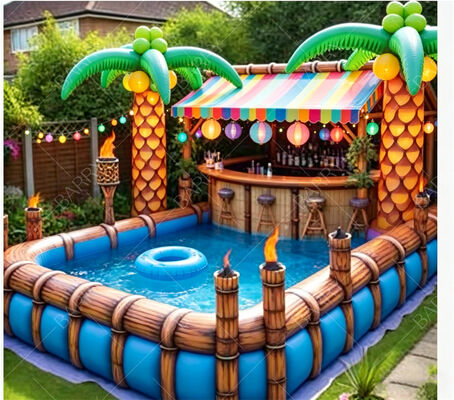 उष्णकटिबंधीय टिकी inflatable फ्लोटिंग पूल बार